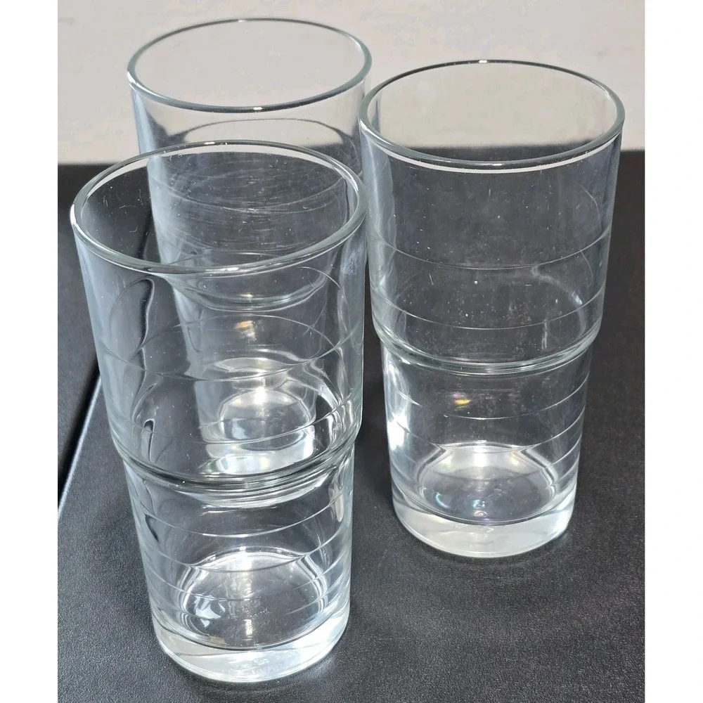 3 IKEA Svepa Glasses 10288 Stackable 4 3/4